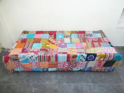 Handmade Kantha Quilt Indian Cotton Twin Bedspread - thumbnail 1