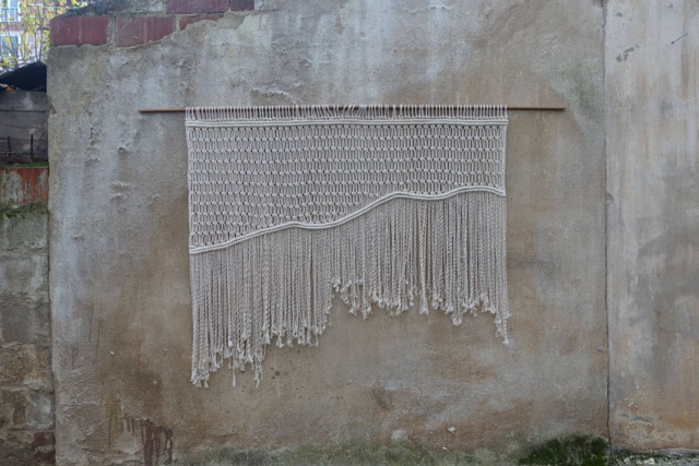 Large Macrame Wall Hanging Boho Headboard, 100% Cotton, 55x40 Inch - image 1