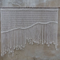 Large Macrame Wall Hanging Boho Headboard, 100% Cotton, 55x40 Inch - thumbnail 3