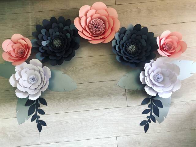 Handmade Cardstock Flower Wall Decor Nursery Floral Arch - image 1