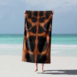 Tarantula Print Bath Beach Towel Wild Animal Safari Jungle Scary Aesthetic Bathroom D??cor Swimming Holiday Gift For Wildlife Lovers UK Home - thumbnail 1