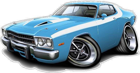 1973-74 Roadrunner Wall Decal Vintage Plymouth Car Mural - image 1