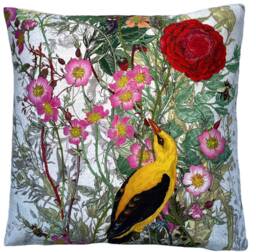 "Birds Cushion Cover Timorous Beasties Fabric Fruit Looters Printed Cotton Floral 16"" 18" - thumbnail 1