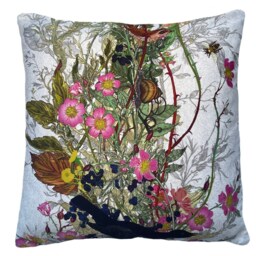 "Birds Cushion Cover Timorous Beasties Fabric Fruit Looters Printed Cotton Floral 16"" 18" - thumbnail 3