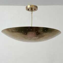 Mid Century Modern Dome Flush Mount Ceiling Light, Raw Brass Sputnik Light Chandelier - thumbnail 3
