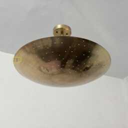 Mid Century Modern Dome Flush Mount Ceiling Light, Raw Brass Sputnik Light Chandelier - thumbnail 2
