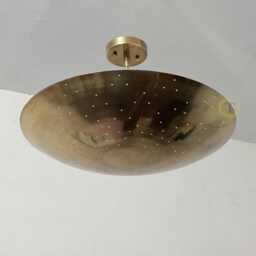 Mid Century Modern Dome Flush Mount Ceiling Light, Raw Brass Sputnik Light Chandelier