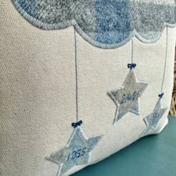 Personalised New Baby Cushion - Parent Gift Newborn Pillow Bay Boy Christening 1st Birthday - thumbnail 2