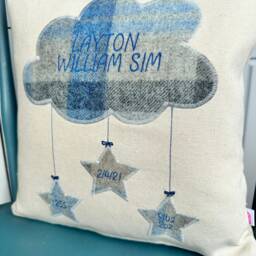 Personalised New Baby Cushion - Parent Gift Newborn Pillow Bay Boy Christening 1st Birthday - thumbnail 3