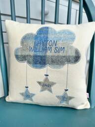 Personalised New Baby Cushion - Parent Gift Newborn Pillow Bay Boy Christening 1st Birthday - thumbnail 1