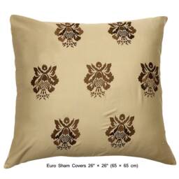 King, Queen & Twin Size Beige Decorative Duvet Cover Set, Cotton Embroidery & Print, Paisley Traditional - Love - thumbnail 3