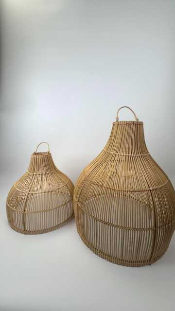 Handcrafted Wicker Lamp Shade - Natural Bamboo & Rattan - image 1