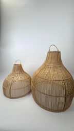 Handcrafted Wicker Lamp Shade - Natural Bamboo & Rattan - thumbnail 1