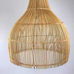 Handcrafted Wicker Lamp Shade - Natural Bamboo & Rattan - thumbnail 2