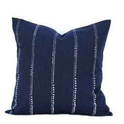 Two Navy Pillow Covers, Home Decor, Decorative Pillow, Throw Blue Pillow, Striped Shells Pillow - thumbnail 2