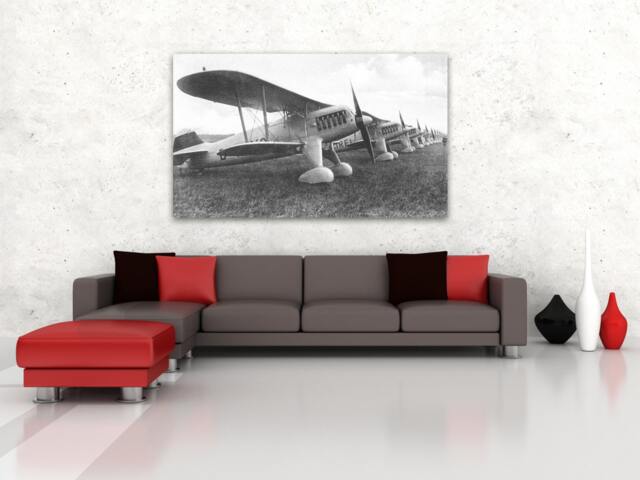 Vintage Airplane Print Antique Military Aviation Wall Art - image 1