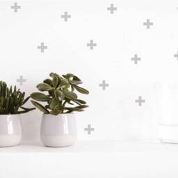Plus Sign Decals, Cross Wall Simple Decal, Gold Office Nursery Plus Decals - thumbnail 3