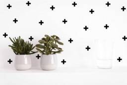 Plus Sign Decals, Cross Wall Simple Decal, Gold Office Nursery Plus Decals