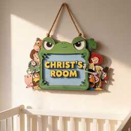 Personalized Toy Story Character Room Sign, Custom Wooden Name Plaque, Kids Bedroom Door Hanger, Nursery Wall Decor Sign - thumbnail 3