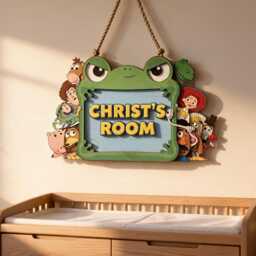 Personalized Toy Story Character Room Sign, Custom Wooden Name Plaque, Kids Bedroom Door Hanger, Nursery Wall Decor Sign - thumbnail 2
