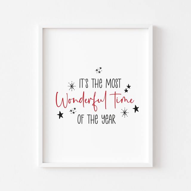 Black & Red Christmas Poster Seasonal Unframed Wall Art Poster Print - image 1