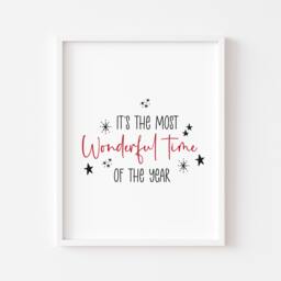 Black & Red Christmas Poster Seasonal Unframed Wall Art Poster Print - thumbnail 1