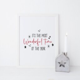Black & Red Christmas Poster Seasonal Unframed Wall Art Poster Print - thumbnail 3