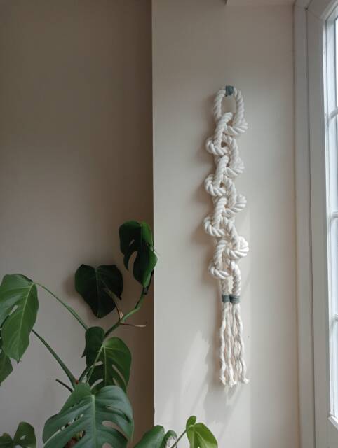 Chain Rope Art, Coastal Decor, Textural Wall Art, Fibre Nantucket Style, Beach Vibes Decor, Contemporary Modern Macrame - image 1