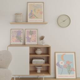 Pastel Abstract Matisse Inspired Tranquil Nature Print - Plants, Foliage, Retro, Calm Poster, French Exhibition - thumbnail 3