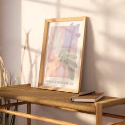 Pastel Abstract Matisse Inspired Tranquil Nature Print - Plants, Foliage, Retro, Calm Poster, French Exhibition - thumbnail 2