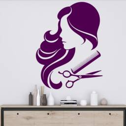 Hair Salon Vinyl Wall Decal Stylist Tools, Barber Shop Decor 2842 - thumbnail 3