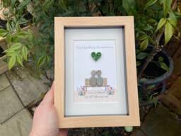 Pearl Wedding Anniversary Gift, 30Th Anniversary, Pebble Picture, Thirty, Thirtieth Personalised Art - thumbnail 1