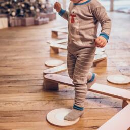 Stepping Stone, Wood Balance Beam, Stones Kids, Gift For Kid, Christmas Gift, Montessori Toy, Toddler Toy - thumbnail 3