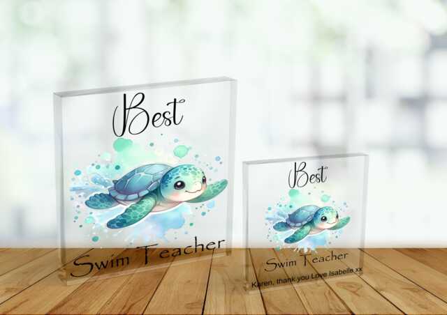 Swim Teacher Plaque. 2 Sizes To Choose From, Personalised Or Not Personalised. Gift, Thank You Gift - image 1