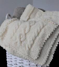 Handmade Woolen Baby Blanket, 100% Wool - Size 2331'' Or 6080 cm