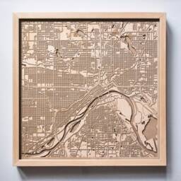 St Paul Wooden Map Art - Laser Cut City Streets, Framed Wall Decor - thumbnail 1