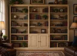 Solid Wood Library Bookcase, 7Ft X 9Ft Adjustable Shelving With Doors - thumbnail 1