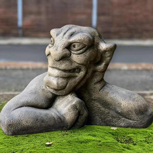 Stone Demon Statue Gothic Fantasy Creature Sculpture Concrete Gargoyle Figurine Handmade Outdoor Guardian Ornament Cement Decor - image 1