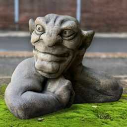 Stone Demon Statue Gothic Fantasy Creature Sculpture Concrete Gargoyle Figurine Handmade Outdoor Guardian Ornament Cement Decor - thumbnail 3