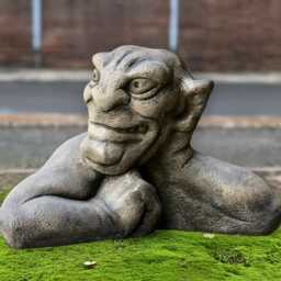 Stone Demon Statue Gothic Fantasy Creature Sculpture Concrete Gargoyle Figurine Handmade Outdoor Guardian Ornament Cement Decor - thumbnail 1