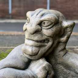 Stone Demon Statue Gothic Fantasy Creature Sculpture Concrete Gargoyle Figurine Handmade Outdoor Guardian Ornament Cement Decor - thumbnail 2