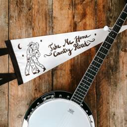 Country Roads Felt Pennant Flag Country Music/Wild West Cowgirl John Denver Wall Decor - thumbnail 2
