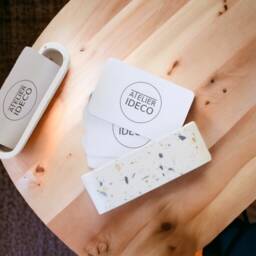 Atelier Ideco - White Jesmonite Terrazzo Business Card Display For Retail Counter - thumbnail 2