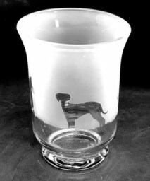 Hungarian Vizsla Frieze Clear Glass Vase - 14.5cm, Boxed - thumbnail 2