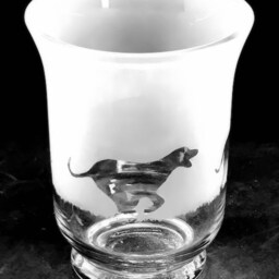 Hungarian Vizsla Frieze Clear Glass Vase - 14.5cm, Boxed - thumbnail 3