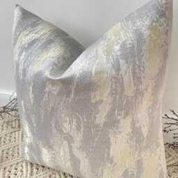 Luxury Silver & Gold Textured Effect Cushion Pillow Cover For Sofa - Elegant Home Decor Throw Style 38 - thumbnail 2
