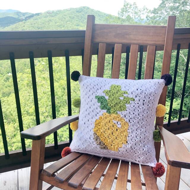 C2C Crochet Pineapple Pillow Cover - 20 - image 1