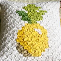 C2C Crochet Pineapple Pillow Cover - 20 - thumbnail 3