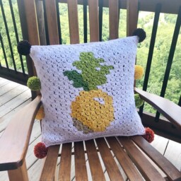 C2C Crochet Pineapple Pillow Cover - 20 - thumbnail 2
