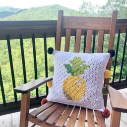 C2C Crochet Pineapple Pillow Cover - 20